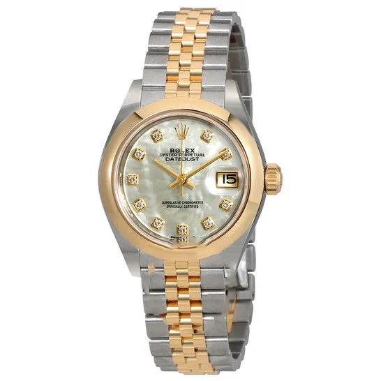 JMS always Necklaces Original Rolex Lady Datejust Mother of Pearl Diamond Steel and 18K Yellow Gold Jubilee Watch 279163MDJ