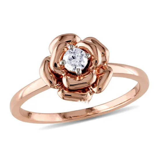 JMS always Original Amour 10k Pink Gold 17 CT TDW Diamond Floral Ring Rings