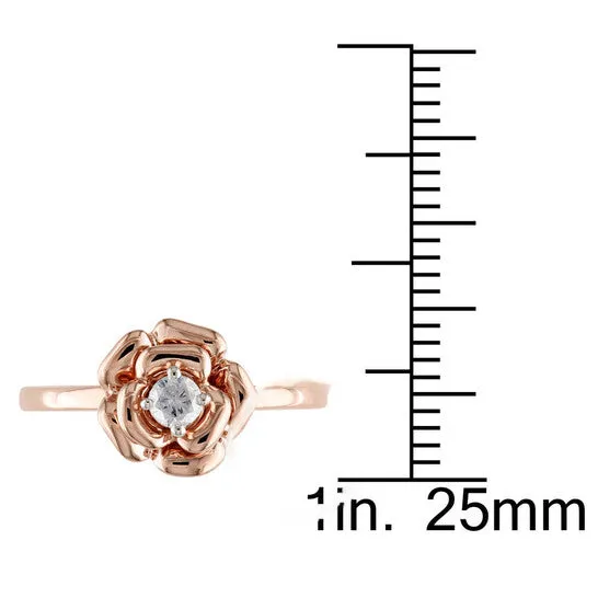 JMS always Original Amour 10k Pink Gold 17 CT TDW Diamond Floral Ring Rings