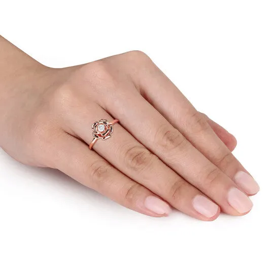 JMS always Original Amour 10k Pink Gold 17 CT TDW Diamond Floral Ring Rings