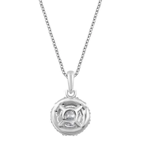 JMS always Original Brilliant Diamond 100 Carat 14K White Gold Prong Set Roundcut Solitaire LabGrown Diamond Pendant Necklace J VSSI2 Necklaces