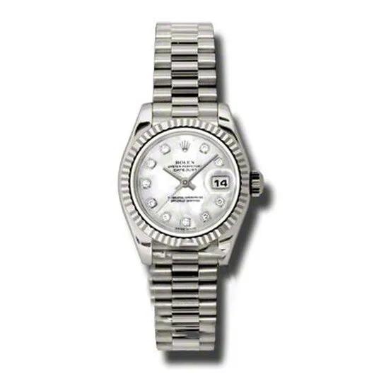 JMS always Original Preowned Rolex Lady Datejust Diamond Mother Of Pearl Dial Ladies Watch 179179MDP Watches