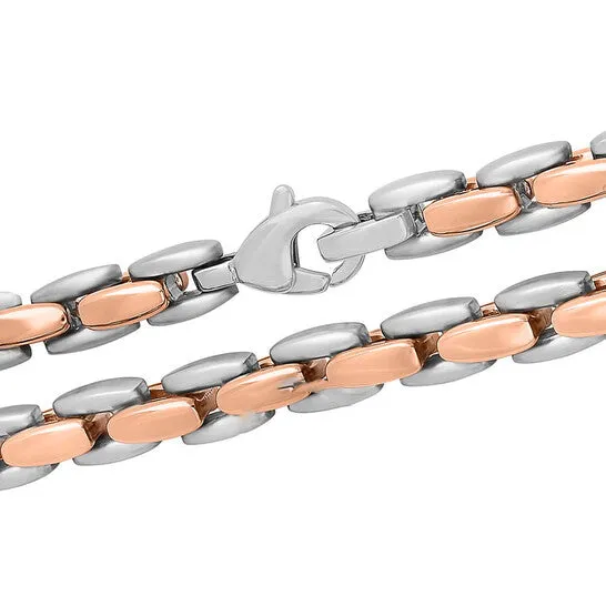 JMS always Original Robert Alton Stainless Steel with Rose Finish Link Chain Bracelets