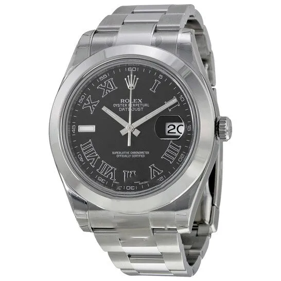 JMS always Original Rolex Datejust II Automatic Black Dial Stainless Steel Oyster Bracelet Mens Watch 116300BKRO Bracelets