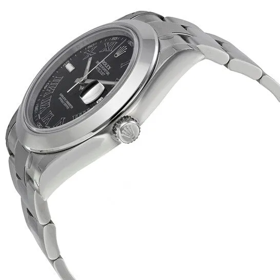 JMS always Original Rolex Datejust II Automatic Black Dial Stainless Steel Oyster Bracelet Mens Watch 116300BKRO Bracelets