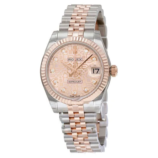 JMS always Original Rolex Datejust Lady 31 Pink Dial Stainless Steel and 18K Everose Gold Jubilee Bracelet Automatic Watch 178271PJDJ Bracelets