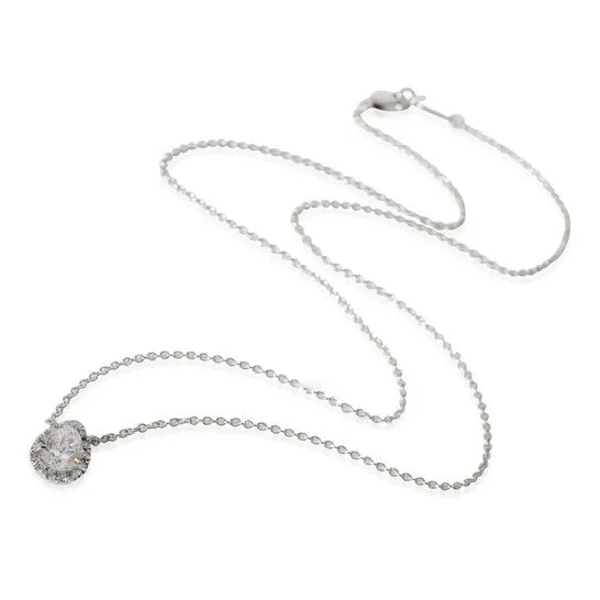 JMS always PreStyled Sets Original PreOwned Tiffany Co Soleste Diamond Halo Pendant in 18k White Gold D VVS1 053CTW