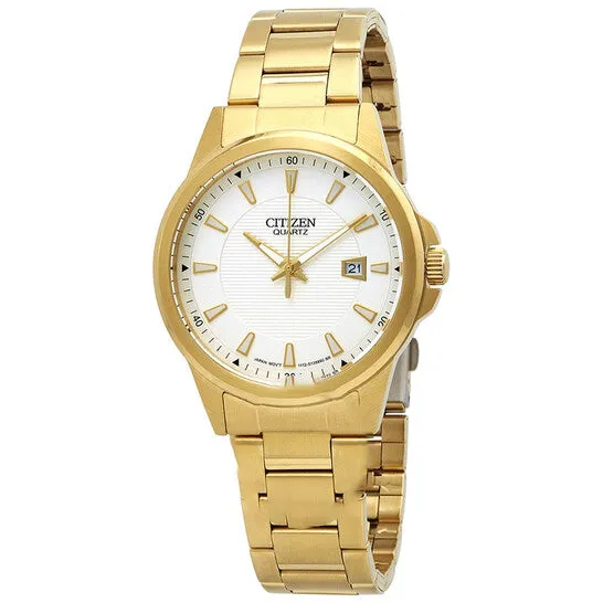 JMS always Rings Original Citizen Quartz White Dial Mens Goldtone Watch BI101255A
