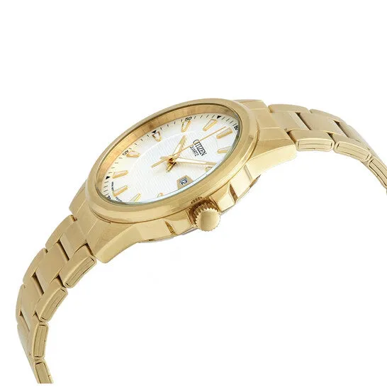 JMS always Rings Original Citizen Quartz White Dial Mens Goldtone Watch BI101255A