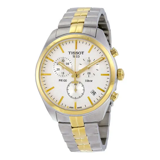 JMS always Rings Original Tissot PR100 Chronograph White Dial Twotone Mens Watch T1014172203100