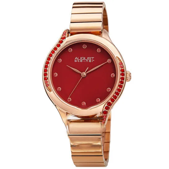 JMS always Watches Original August Steiner Quartz Red Dial Ladies Watch AS8279RD