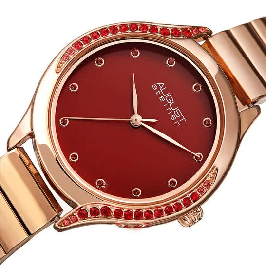 JMS always Watches Original August Steiner Quartz Red Dial Ladies Watch AS8279RD