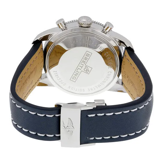 JMS always Watches Original Breitling Superocean Heritage Automatic Chronograph Silver Dial Blue Leather Mens Watch A1332016G698BLLD