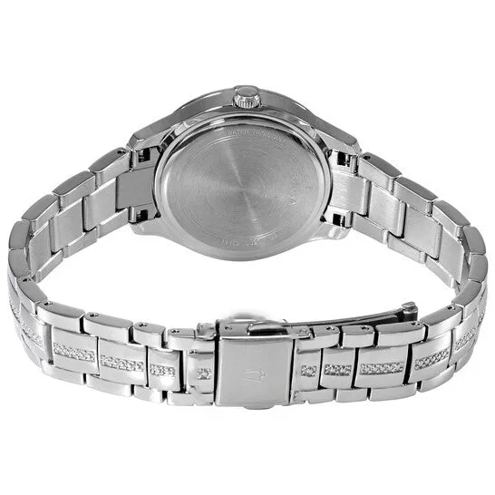 JMS always Watches Original Bulova Quartz Crystal White Mother of Pearl Dial Ladies Watch 96L291
