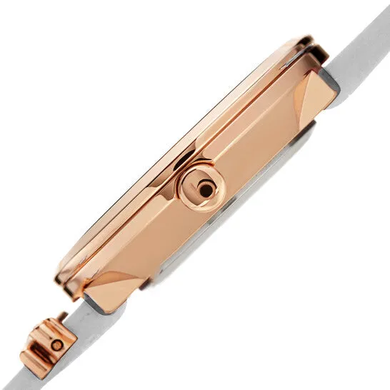 JMS always Watches Original Burgi Quartz Silver Dial White Leather Ladies Watch BUR264WT