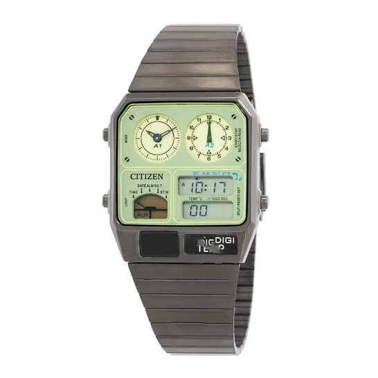 JMS always Watches Original Citizen Alarm Quartz AnalogDigital Green Dial Ladies Watch JG214785X