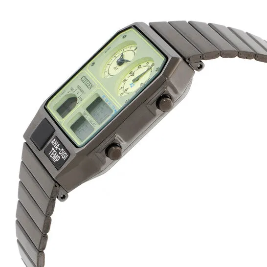 JMS always Watches Original Citizen Alarm Quartz AnalogDigital Green Dial Ladies Watch JG214785X