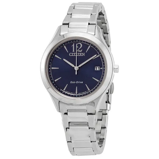 JMS always Watches Original Citizen EcoDrive Blue Dial Stainless Steel Ladies Watch FE612086L
