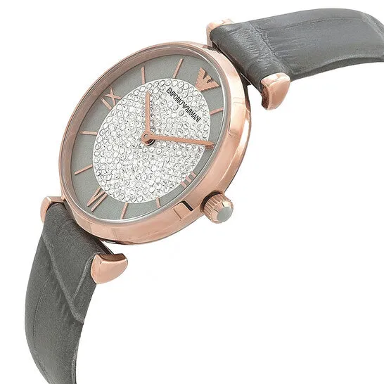 JMS always Watches Original Emporio Armani Quartz TwoHand Gray Dial Ladies Watch AR11502