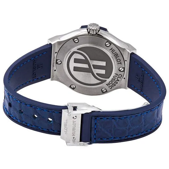 JMS always Watches Original Hublot Classic Fusion Blue Dial Blue Leather Ladies Watch 581NX7170LR