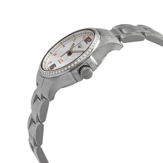 JMS always Watches Original Longines Conquest VHP Quartz Diamond White Mother of Pearl Dial Ladies Watch L33160876