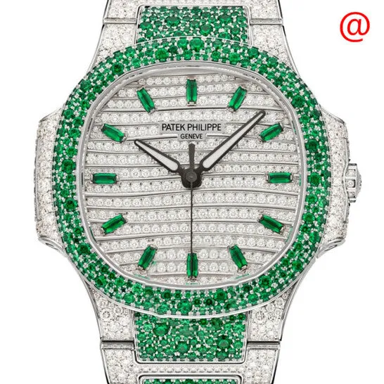 JMS always Watches Original Patek Philippe Nautilus Haute Joaillerie Automatic Emeralds Diamond Ladies Watch 71181453G001