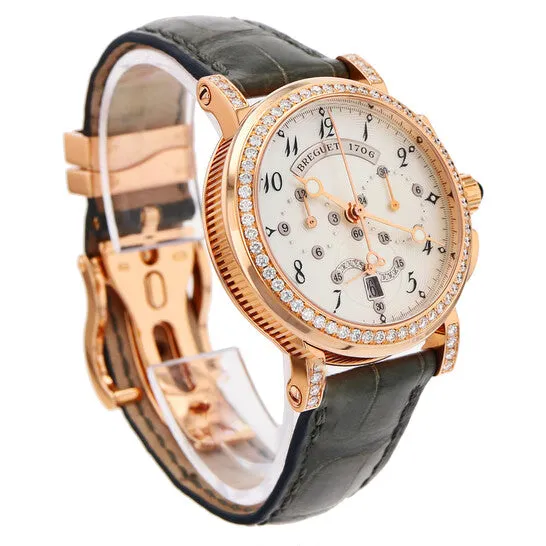 JMS always Watches Original Preowned Breguet Marine Chronograph Chronograph Diamond White Dial Ladies Watch 8828BR5D586DD00