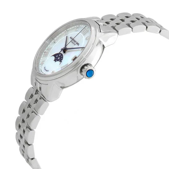 JMS always Watches Original Raymond Weil Maestro Automatic Diamond White Mother of Pearl Dial Ladies Watch 2139ST00965