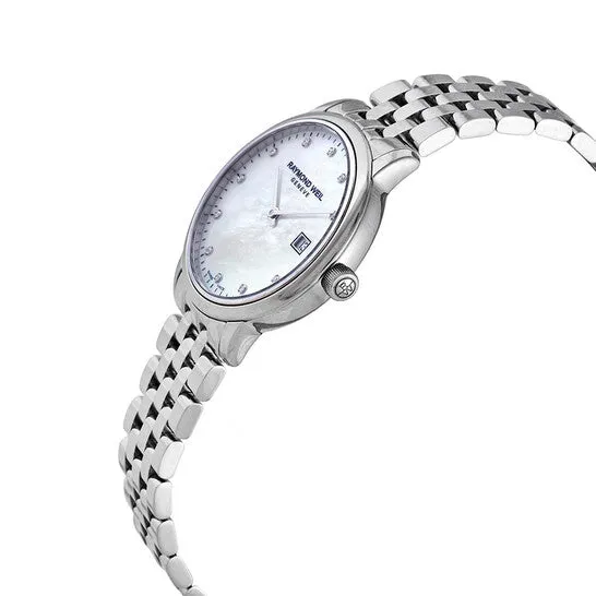 JMS always Watches Original Raymond Weil Toccata Quartz Diamond White Mother of Pearl Dial Ladies Watch 5985ST97081