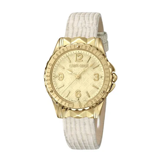 JMS always Watches Original Roberto Cavalli Classic Quartz Champagne Dial Ladies Watch RV1L048L0036