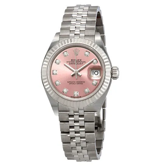 JMS always Watches Original Rolex Lady Datejust Automatic Pink Diamond Dial Ladies Jubilee Watch 279174PDJ