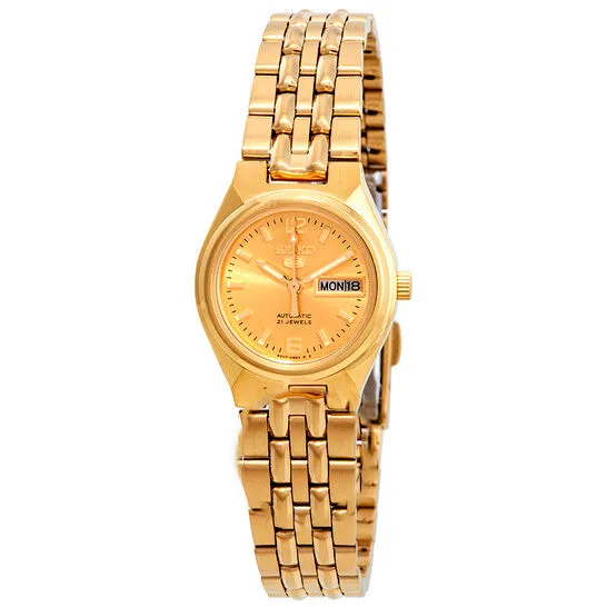 JMS always Watches Original Seiko Series 5 Automatic Gold Dial Ladies Watch SYMK36