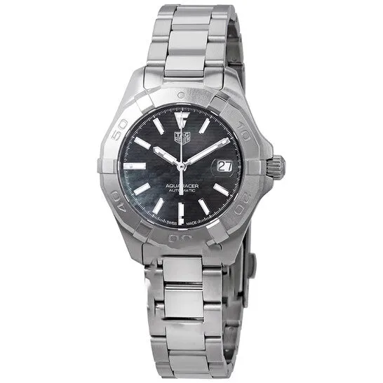 JMS always Watches Original Tag Heuer Aquaracer Automatic Black Mother of Pearl Striped Dial Ladies Watch WBD2310BA0740