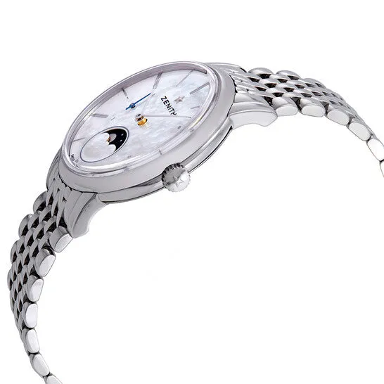JMS always Watches Original Zenith Elite Lady Moonphase Automatic White Mother of Pearl Dial Ladies Watch 03232069280M2320
