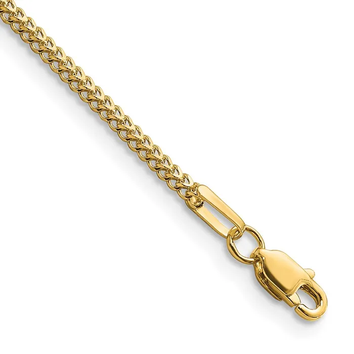 MDS 14K Yellow Gold 7 inch 13mm Franco with Lobster Clasp Bracelet Bracelets