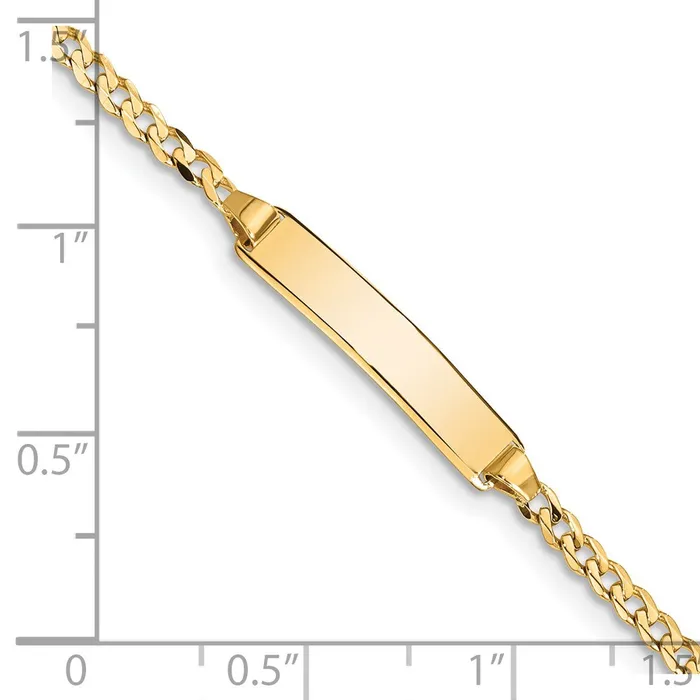 MDS Bracelets Solid 14K Yellow Gold Baby Curb ID Bracelet MDS Bracelets Solid 14K Yellow Gold Baby Curb ID Bracelet
