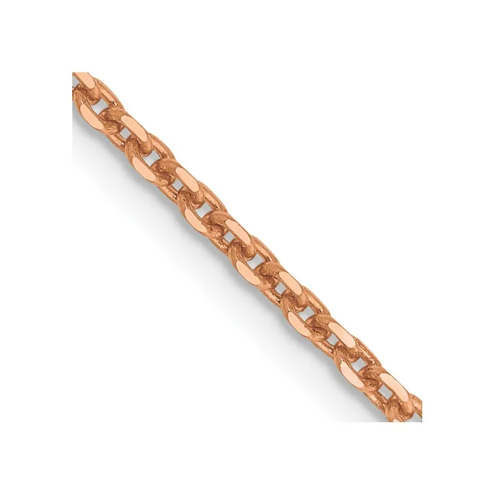 MDS Necklaces 14K Rose Gold 18 inch 165mm Diamondcut Cable with Lobster Clasp Chain Necklace
