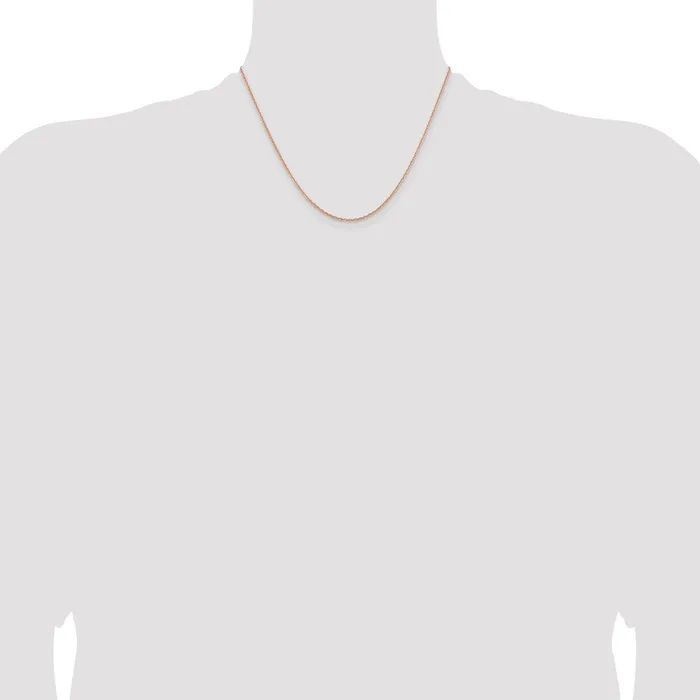 MDS Necklaces 14K Rose Gold 18 inch 165mm Diamondcut Cable with Lobster Clasp Chain Necklace