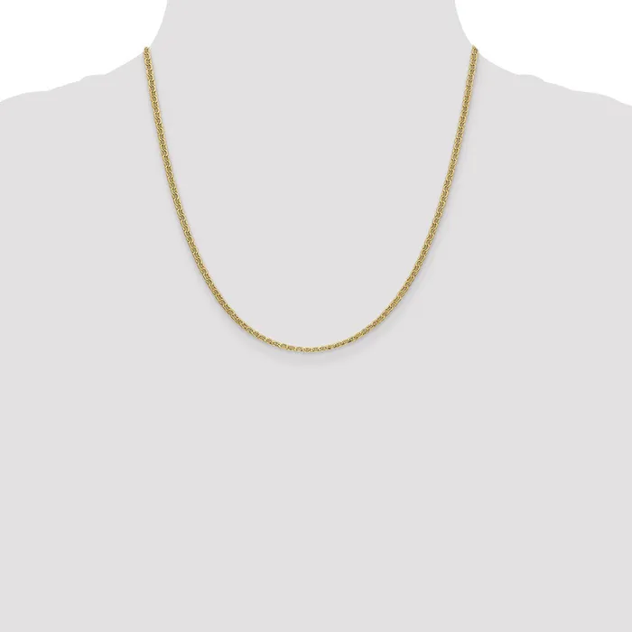 MDS Necklaces 14K Yellow Gold 20 inch 24mm SemiSolid Anchor with Spring Ring Clasp Chain Necklace