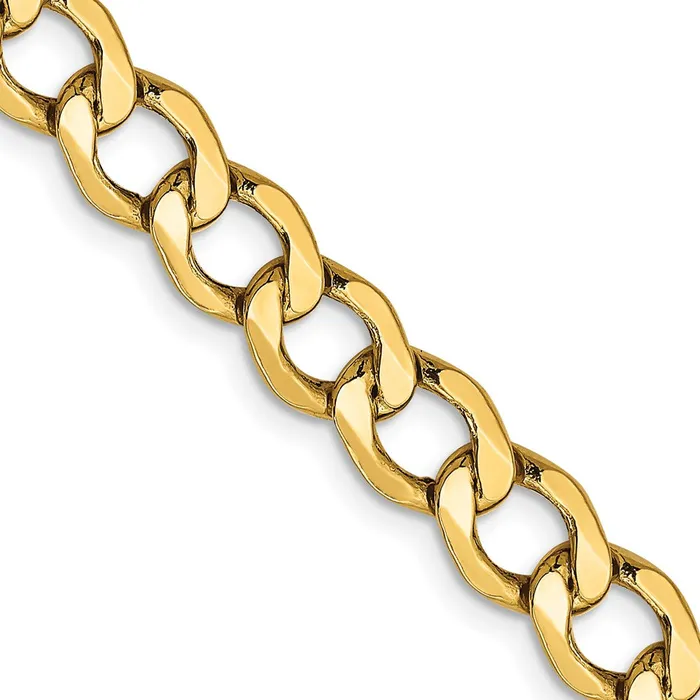 MDS Necklaces 14K Yellow Gold 22 inch 65mm SemiSolid Curb with Lobster Clasp Chain Necklace