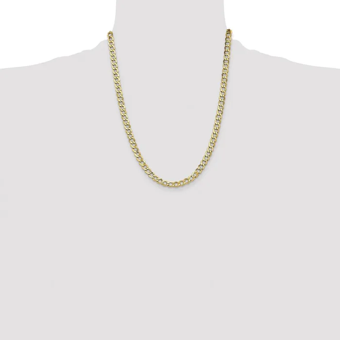 MDS Necklaces 14K Yellow Gold 22 inch 65mm SemiSolid Curb with Lobster Clasp Chain Necklace
