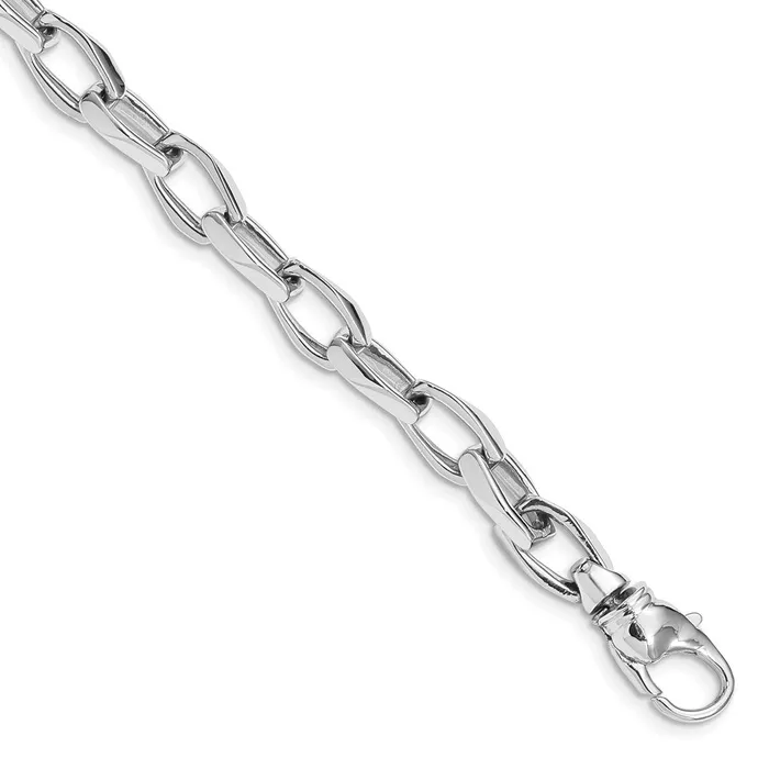 MDS Necklaces Solid 14K White Gold 20 inch 68mm Hand Polished Open Link with Fancy Lobster Clasp Chain Necklace