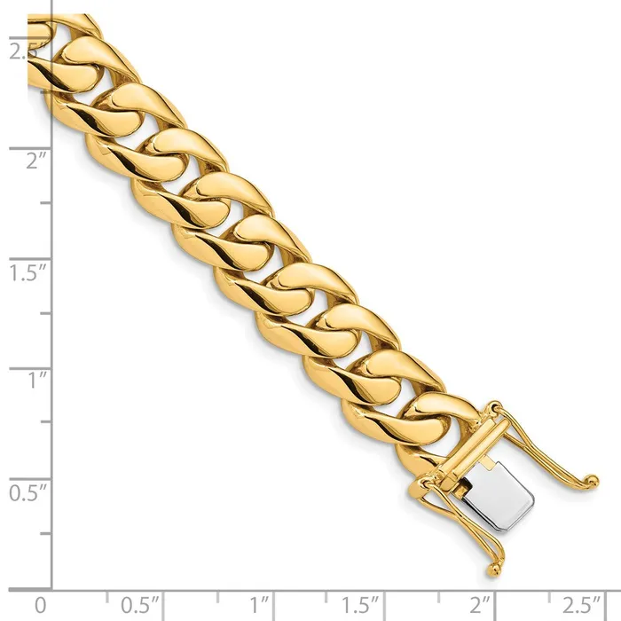 MDS Necklaces Solid 14K Yellow Gold 20 inch 108mm Hand Polished Rounded Curb Link with Box Catch Clasp Chain Necklace
