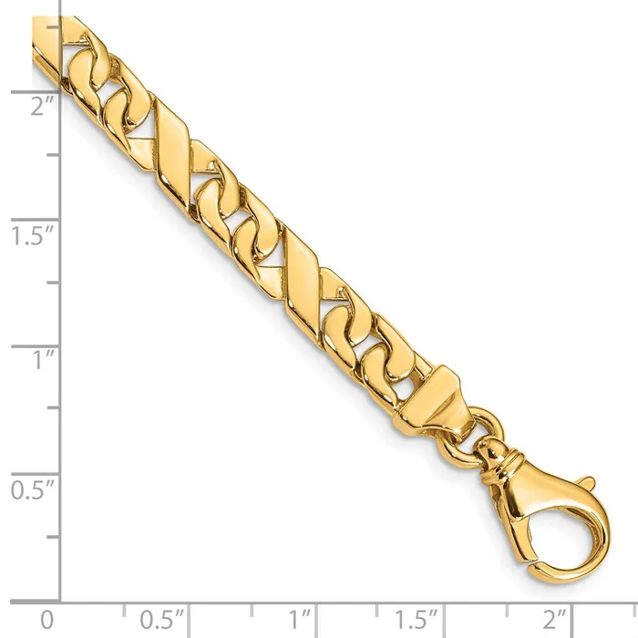 MDS Solid 14K Yellow Gold 8 inch 67mm Hand Polished Fancy Link with Fancy Lobster Clasp Bracelet Bracelets