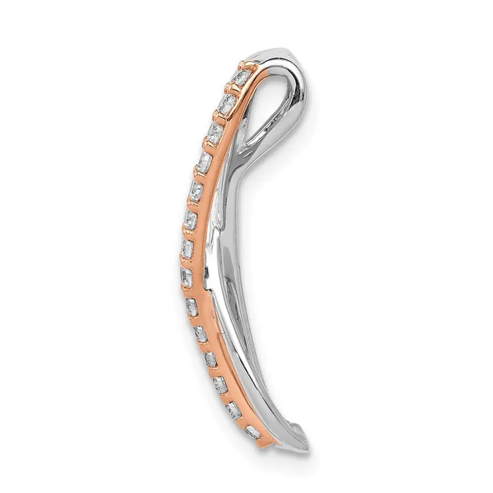 Necklaces 14k Rose and White Gold 15ct Real Diamond Fancy Twisted Chain Slide Goldia