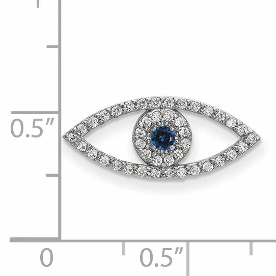 Necklaces 14k White Gold Small Diamond and Sapphire Evil Eye Pendant Goldiacom