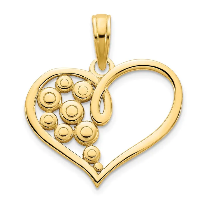 Necklaces 14k Yellow Gold Fancy Heart Pendant Goldia