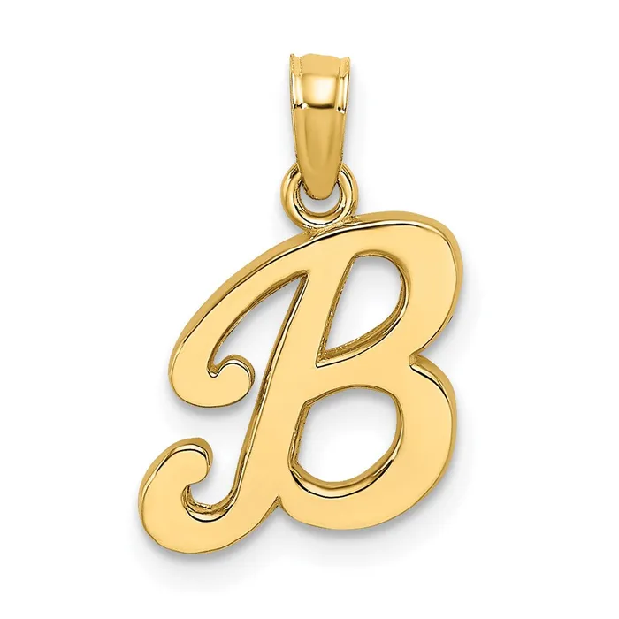 Necklaces 14k Yellow GoldY Script Letter B Initial Pendant Goldia