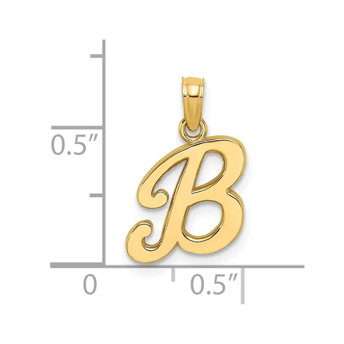 Necklaces 14k Yellow GoldY Script Letter B Initial Pendant Goldia