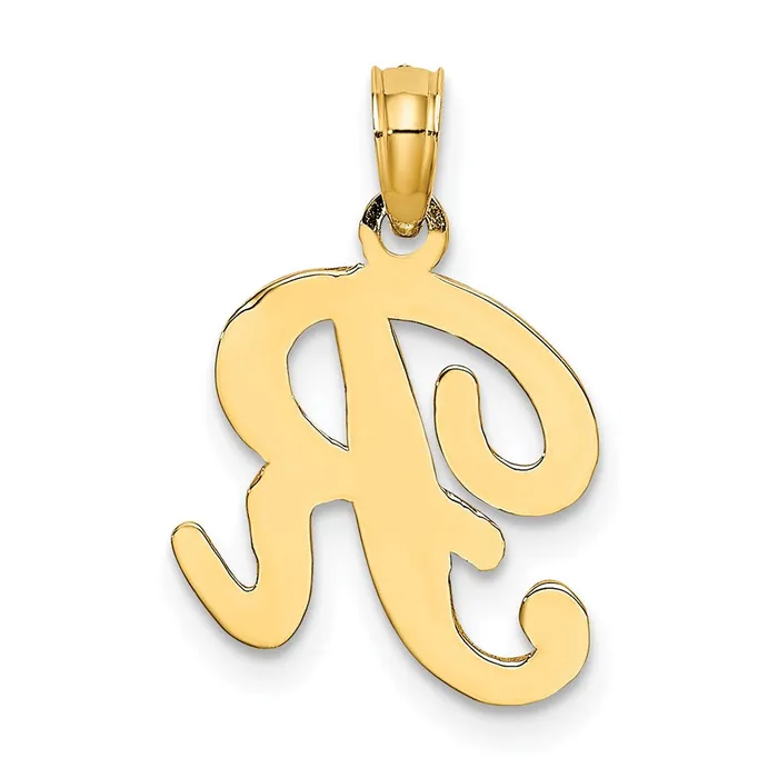 Necklaces 14k Yellow GoldY Script Letter R Initial Pendant Goldia